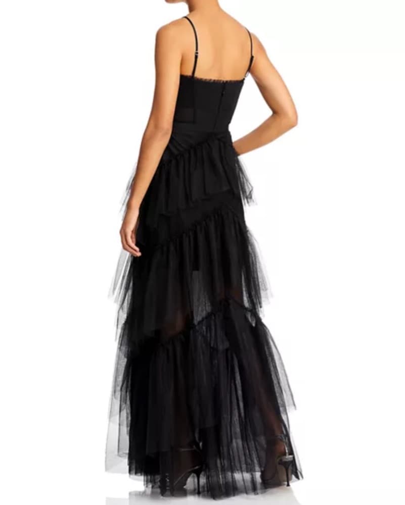 BCBG Black Tulle Gown - Image 3