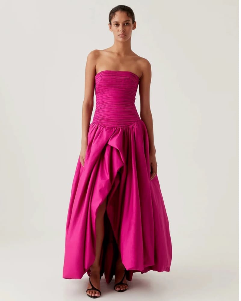 Magenta Aje Bubble Hem Maxi Dress - Image 1