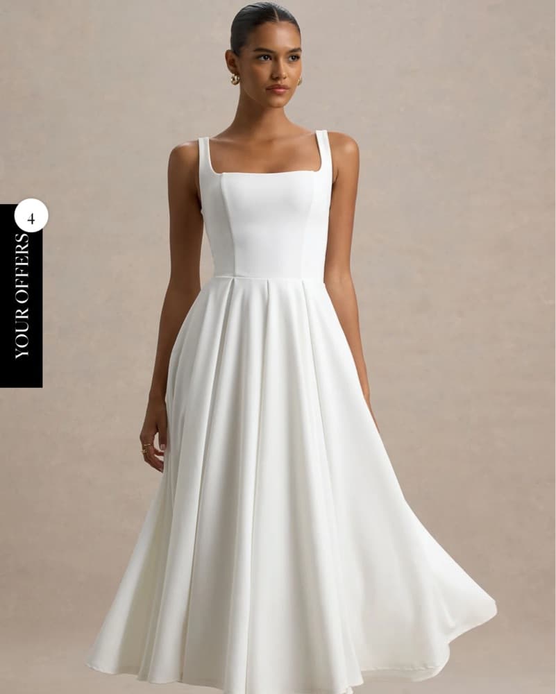 Elegant White Midi Dress - Image 1