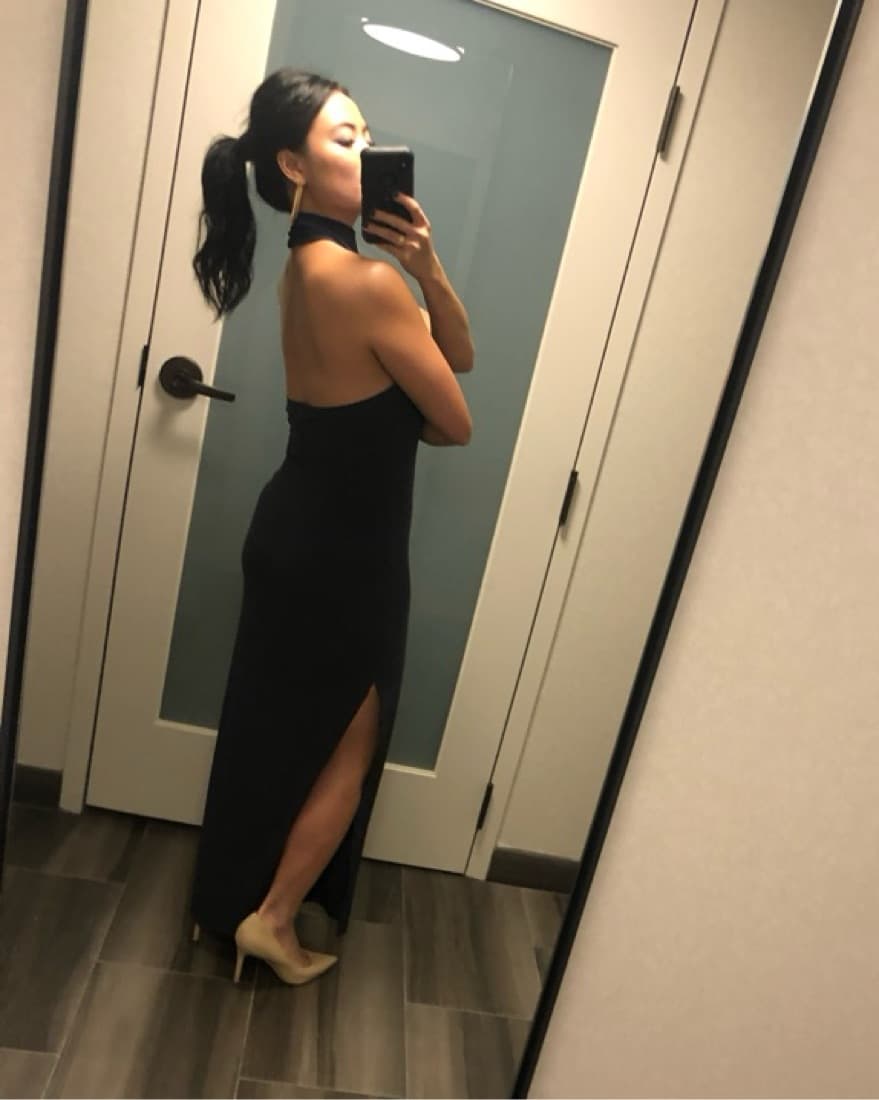Norma kamali Navy High Neck Dress - Image 3