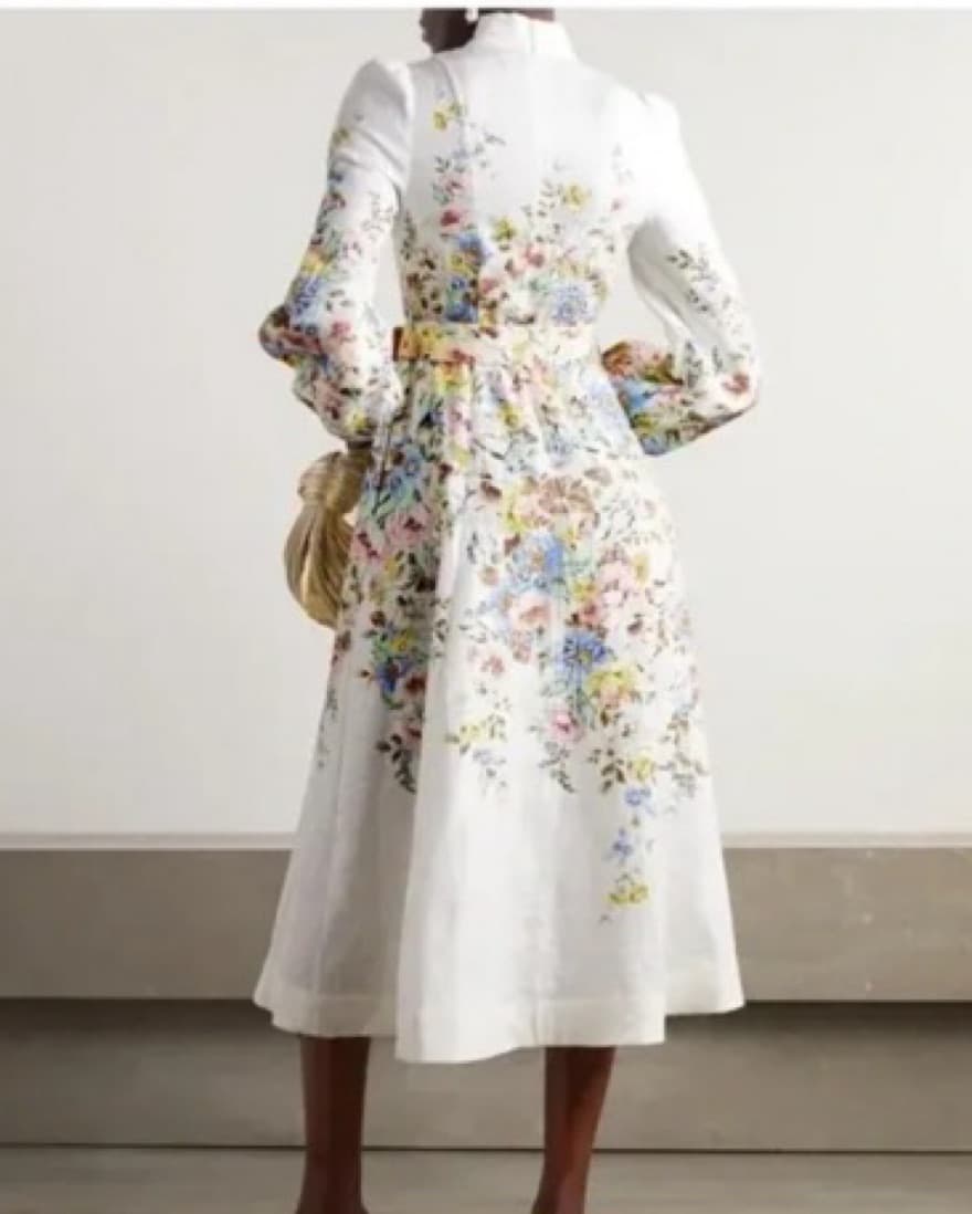 Zimmermann  Belted Floral Linen Dress - Image 2