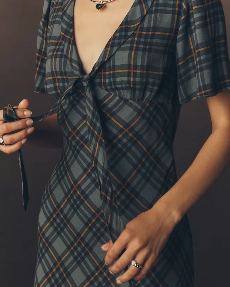 Reformation Plaid Maxi Dress - Image 3