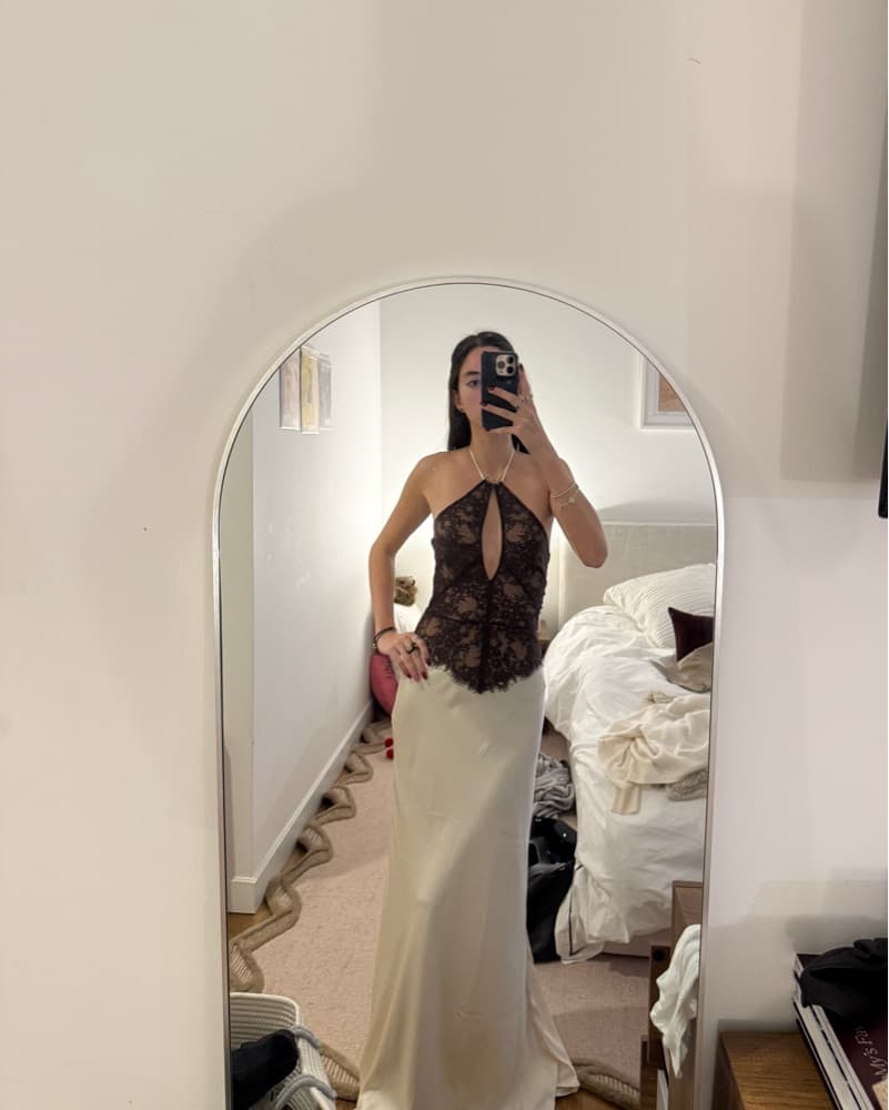 Elegant Lace Halter Maxi Dress - Image 1