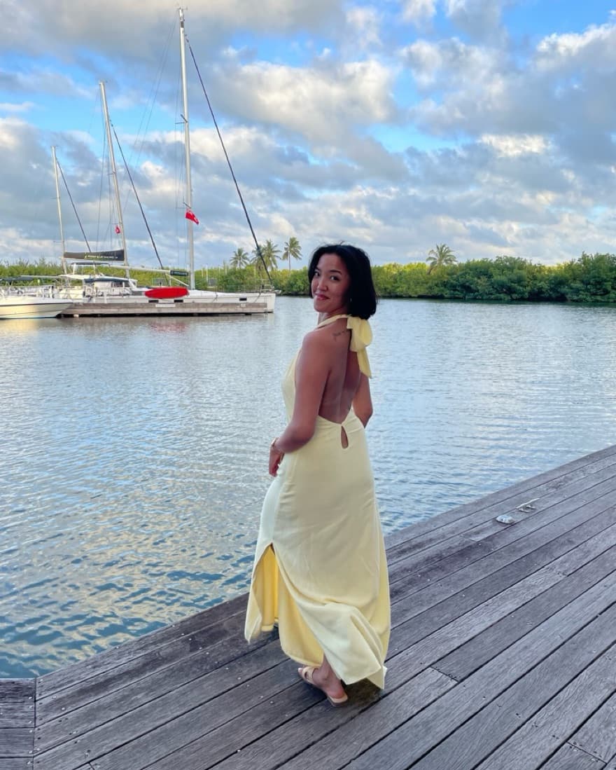 Golden Child Yellow Linen Dress - Image 3