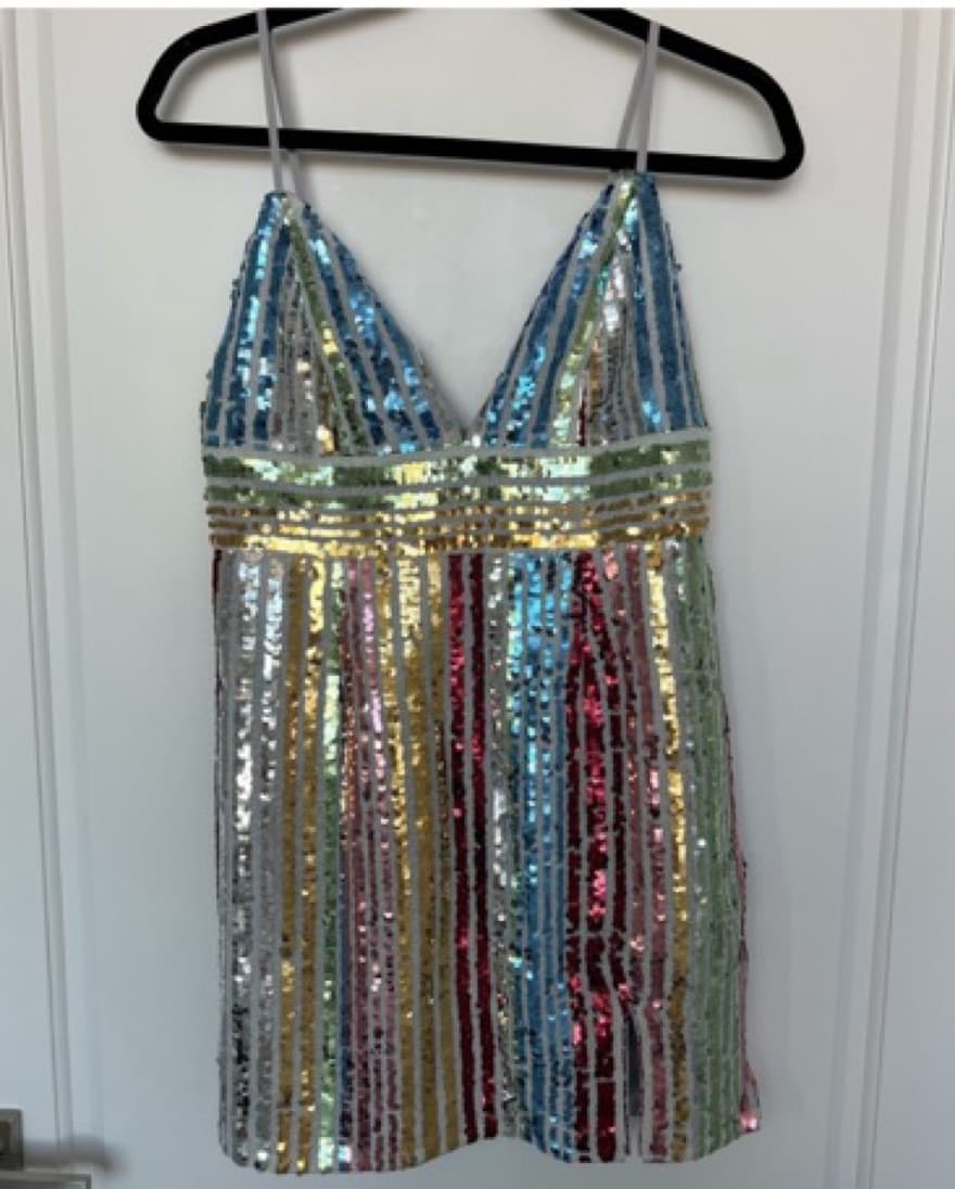 REVOLVE Rainbow Sequin Dress - Image 3