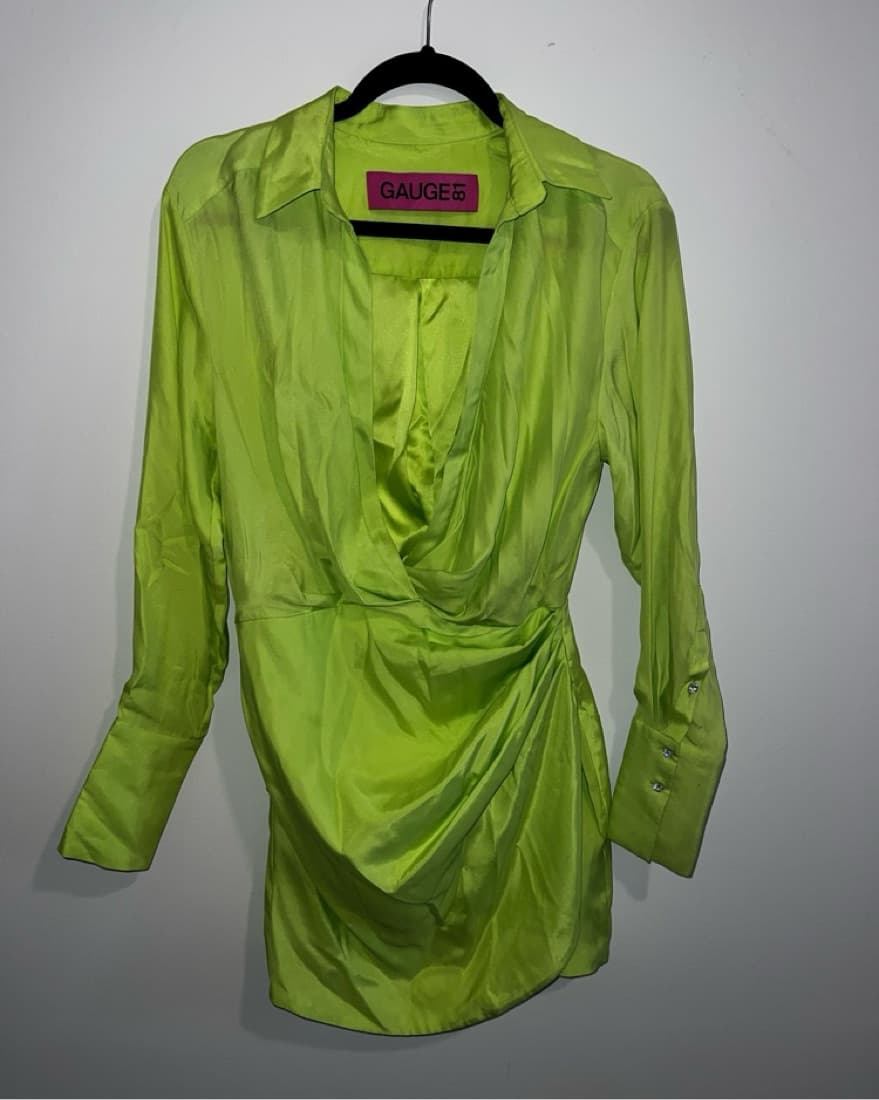 Gauge81 Neon Green Mini Dress - Image 2