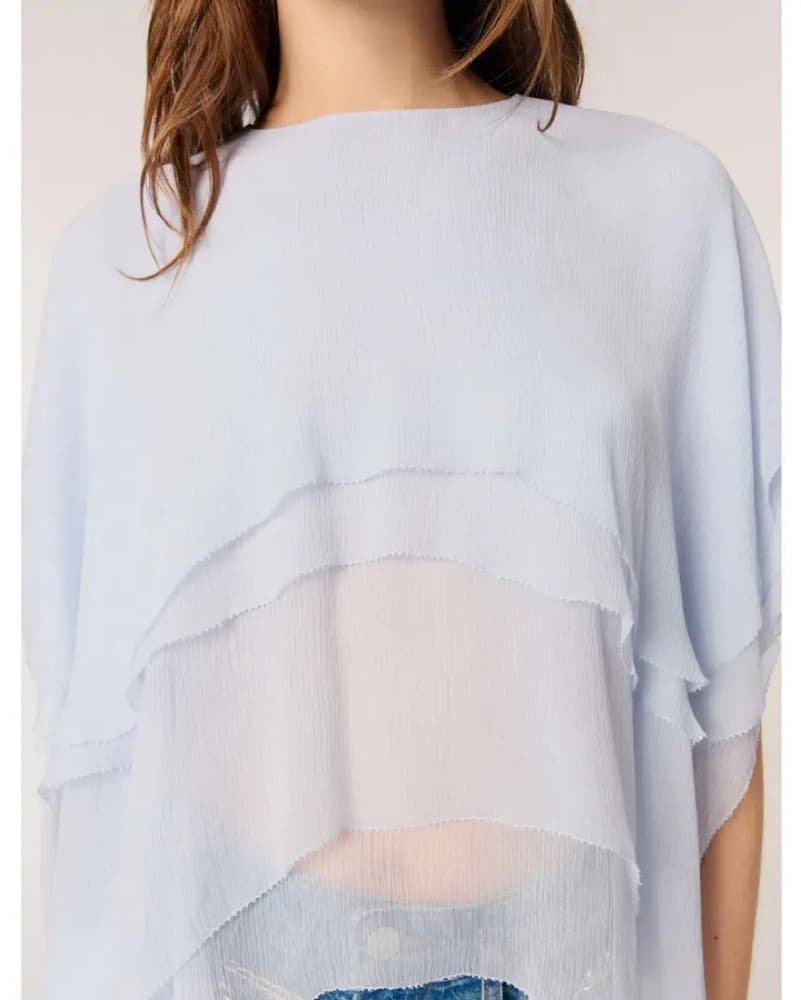 Maje Blue Chiffon Top - Image 3