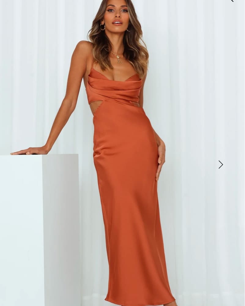 Hello Molly Rust Midi Dress - Image 1