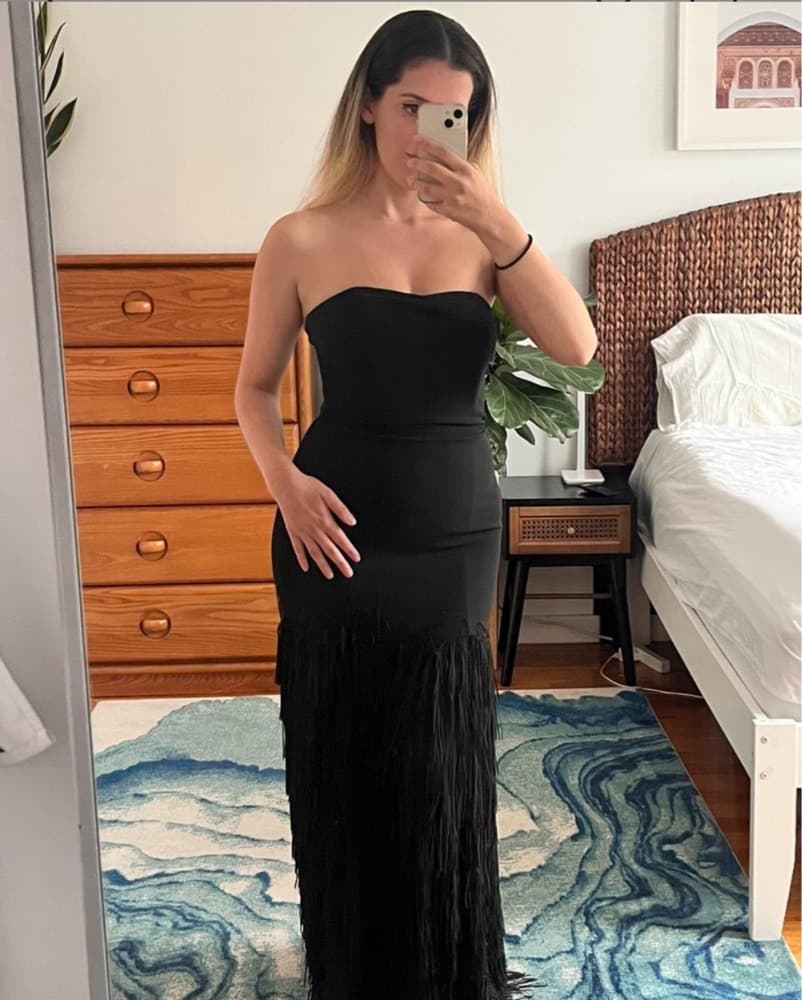 Cult Gaia Anisa Dupe Black Fringe Gown - Image 2