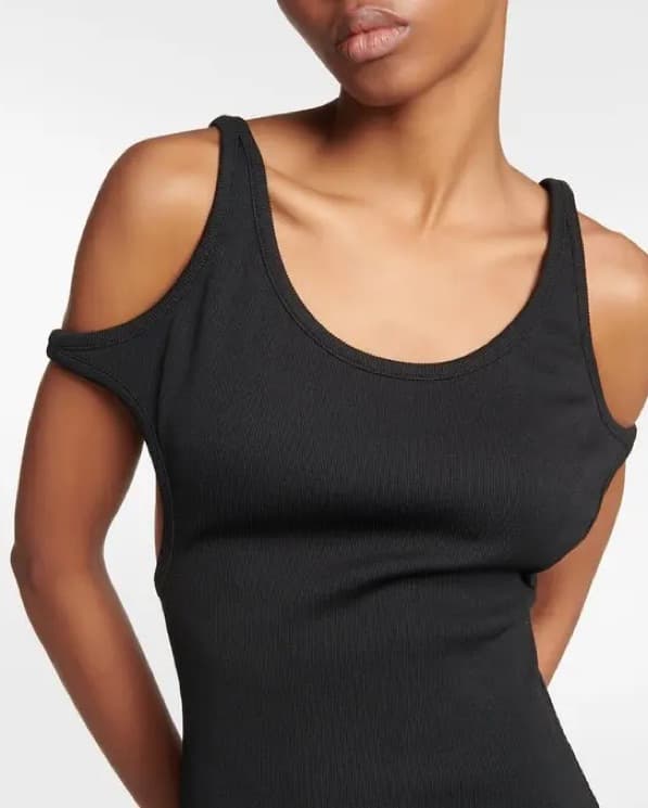 GUCCI Ribbed-Knit Cutout Jersey Dress - Image 3