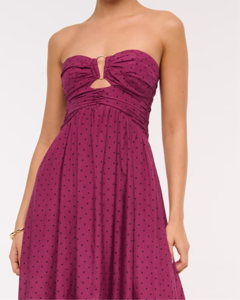 Plum Polka Dot Maxi Dress - Image 2