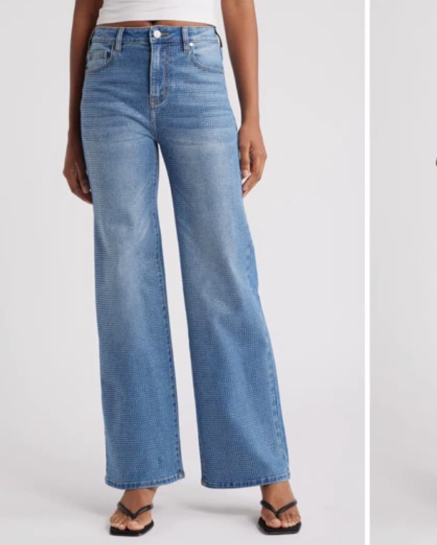 Rhinestone Denim Jeans High Waisted - Image 1
