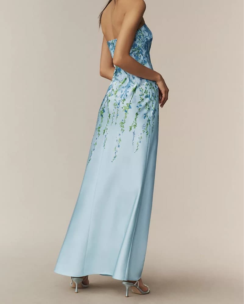 BHLDN Mia Strapless Satin Column Maxi Dr - Image 2
