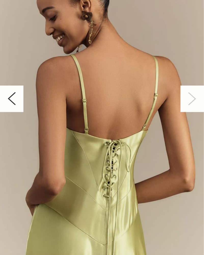 Sage green emmy satin dropwaist dress - Image 6