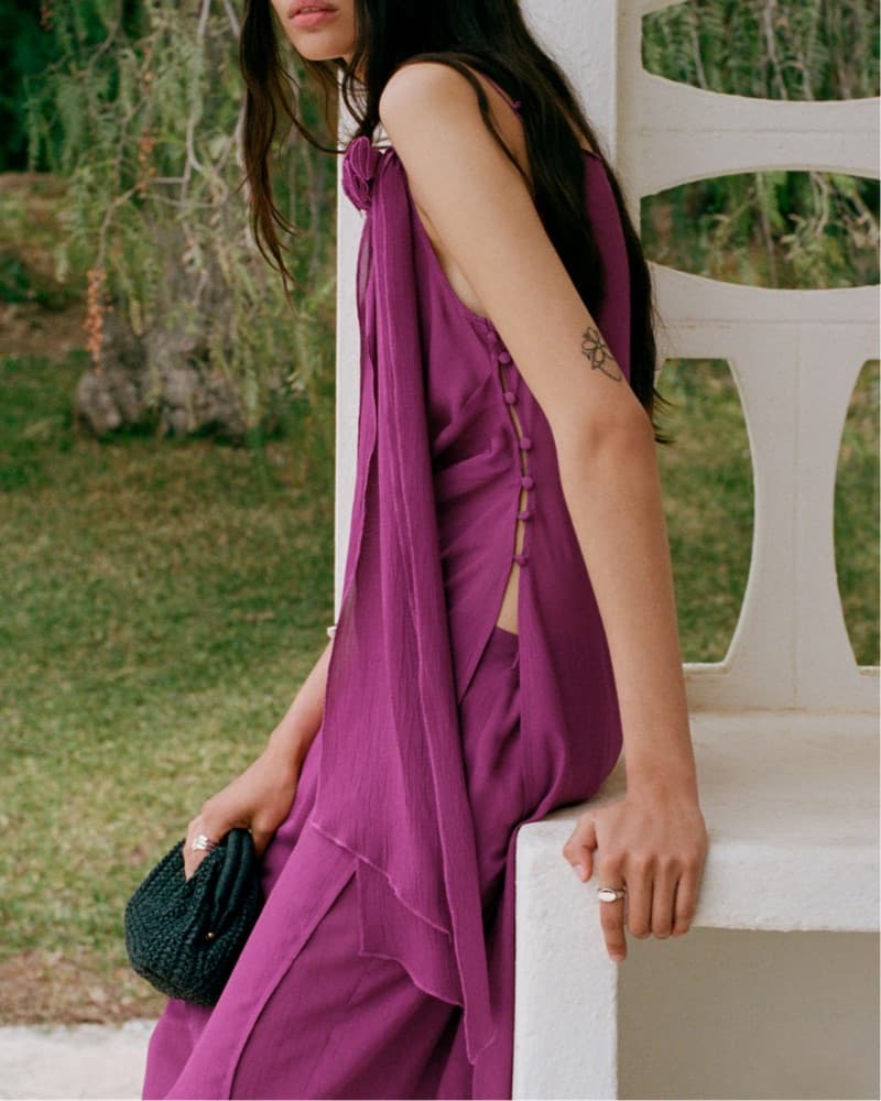 Elegant Plum Midi Dress - Image 1