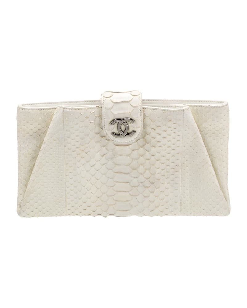 Chanel Ivory Python 2014 Clutch - Image 1