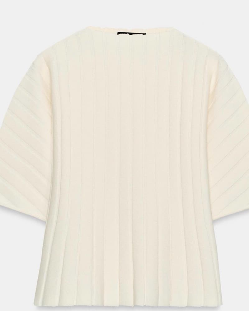 Zara Pleated Ivory Blouse - Image 2