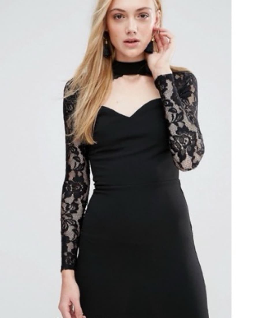 Parisian Black Lace Mini Dress  - Image 1