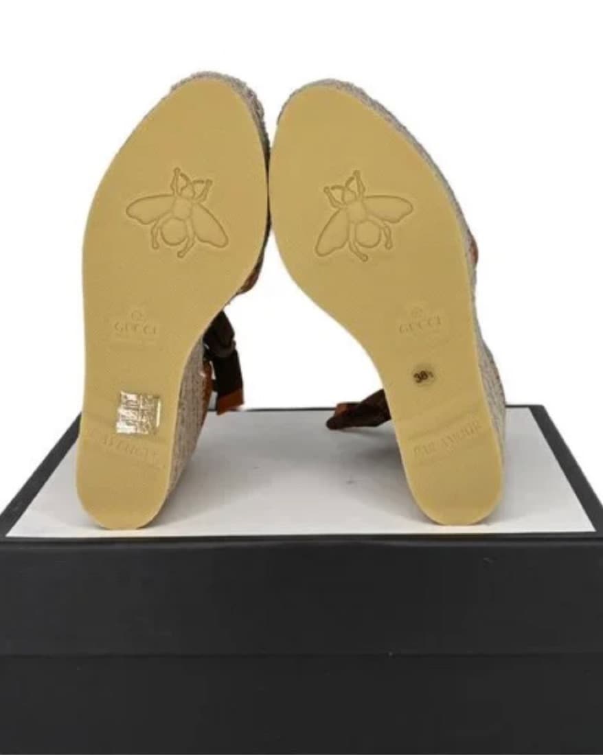 Gucci Marmont GG Leather Platform Wedges - Image 2