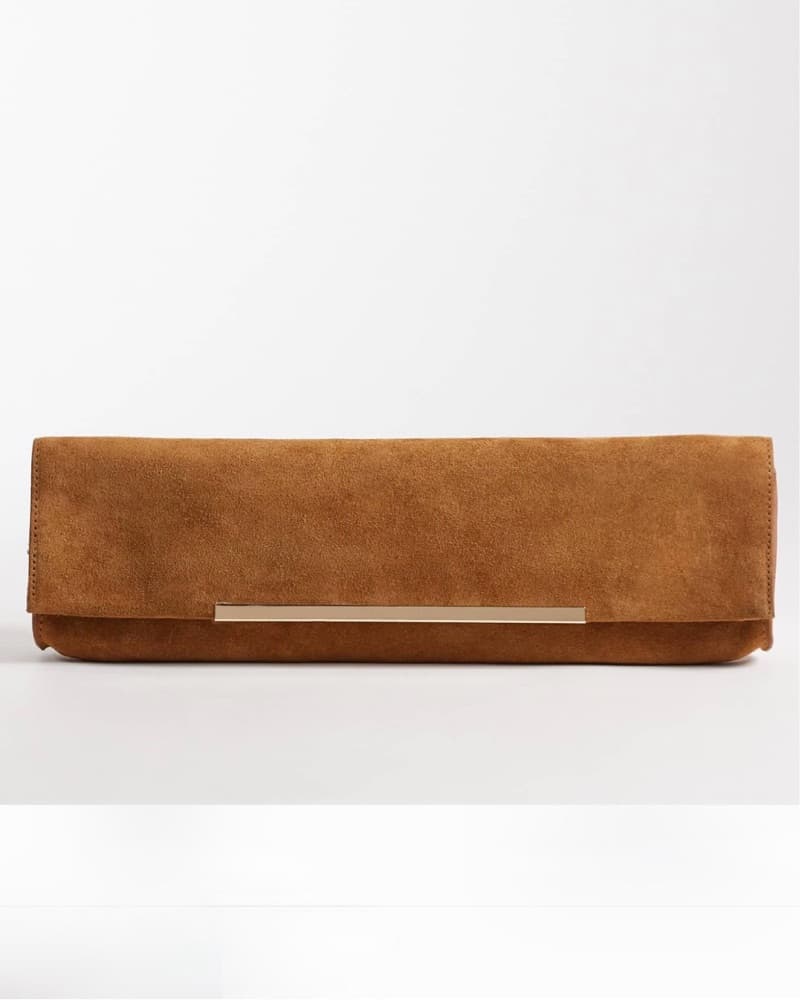 Brown Suede Clutch - Image 1