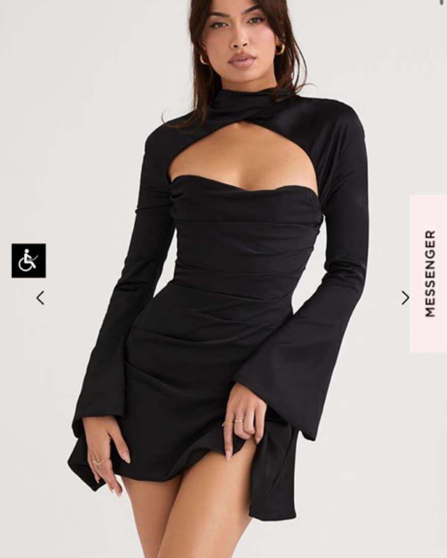 Toira Black Draped Corset Dress - Image 1