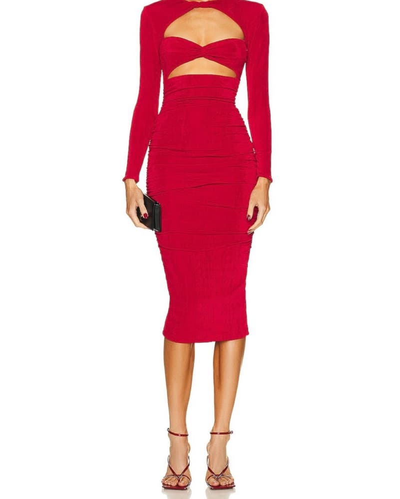 Red Seroya Midi Dress - Image 1