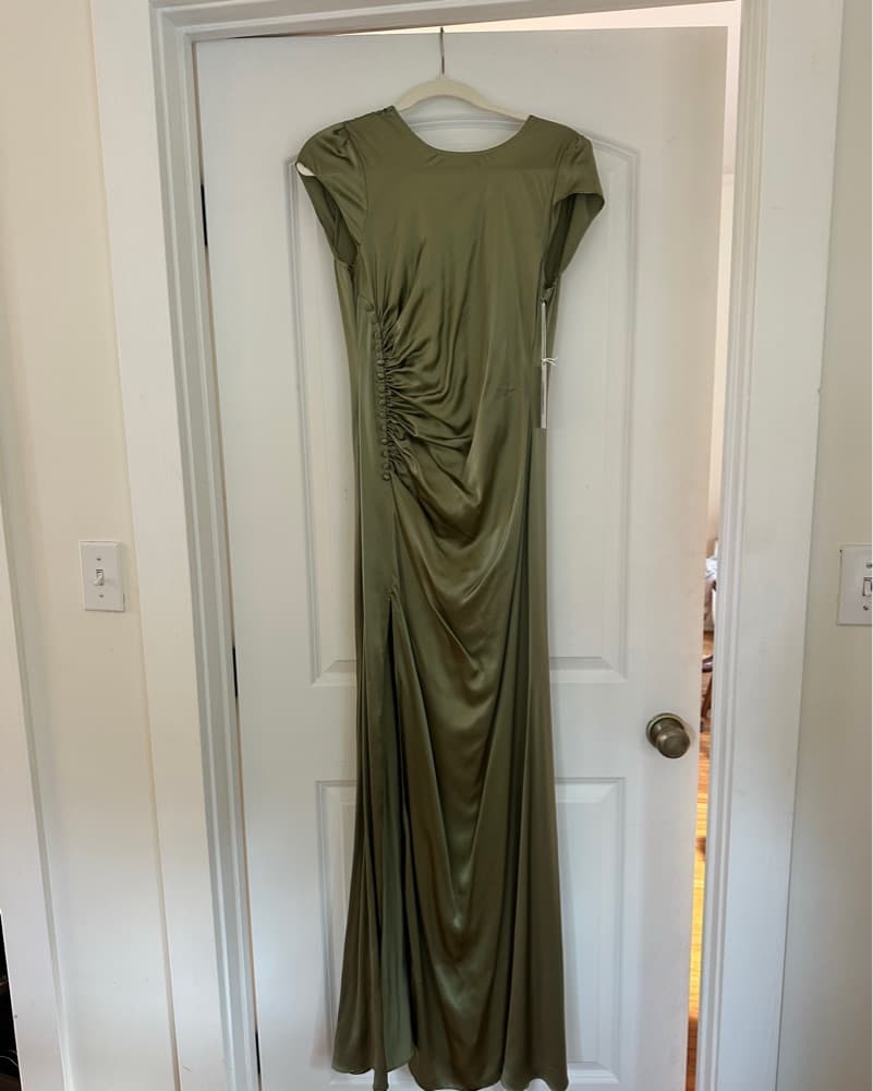 Reformation birch Gown In Artichoke  - Image 2