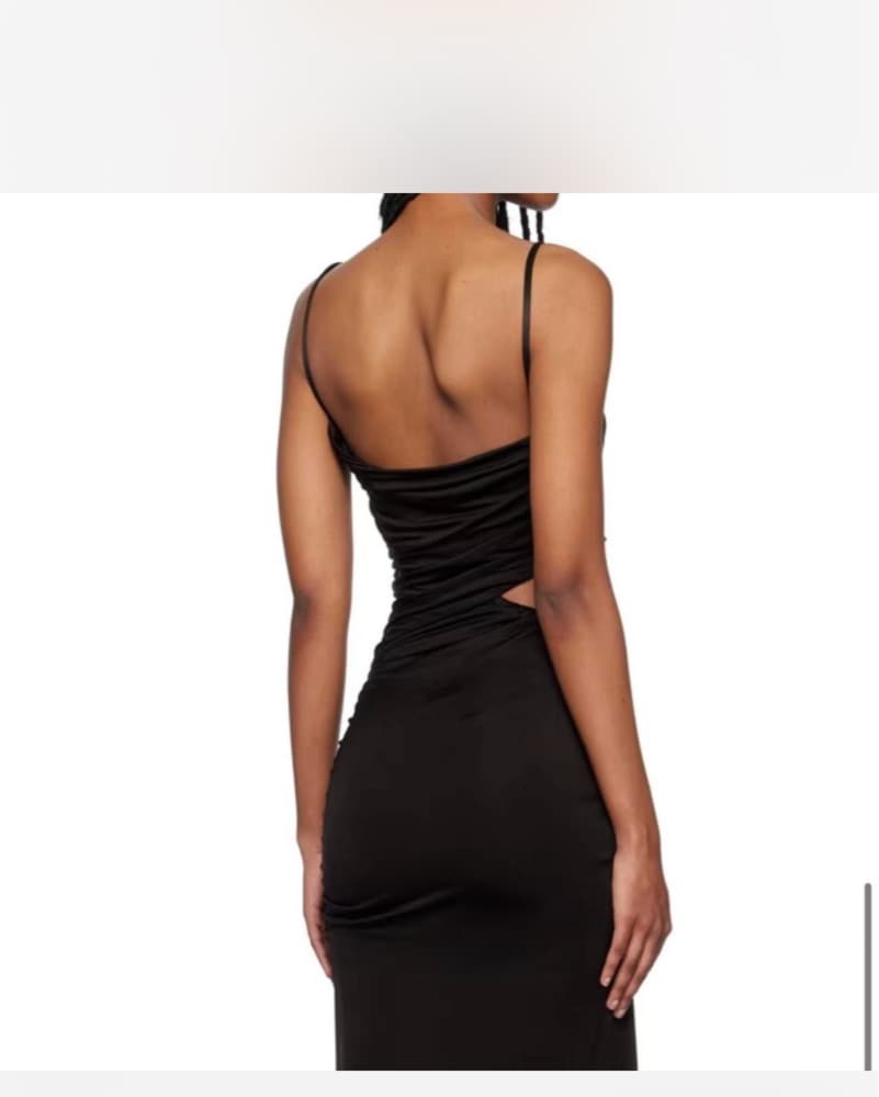 Sleek Black Bodycon Dress - Image 2