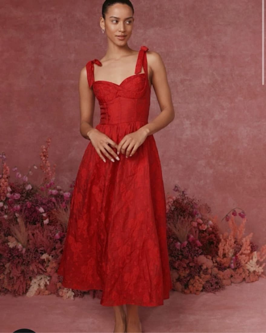 Red Midi Dress From Lulus - Image 1