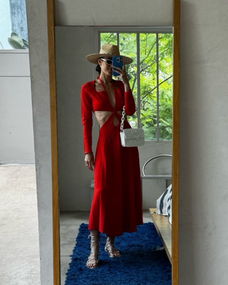 Cult Gaia V Neck Midi Length Dress  - Image 1