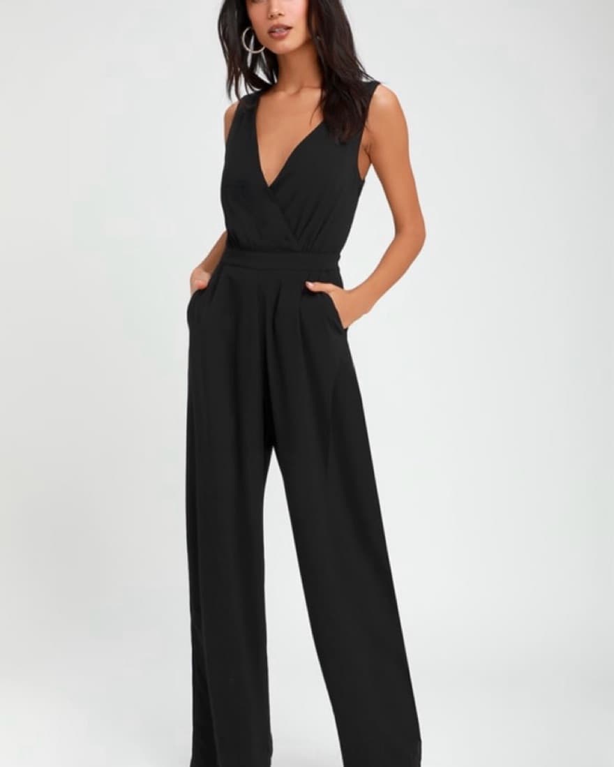 Lulu’s Black Lace Wide Leg Jumpsuit - Image 1