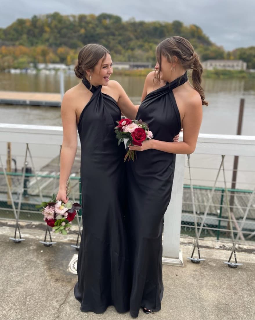 Black Halter Neck Dress - Image 1