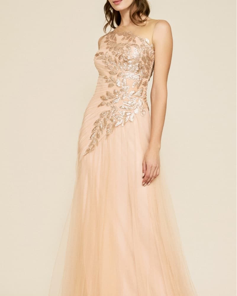 Tadashi Shoji Embellished Leaf Gown - Image 1