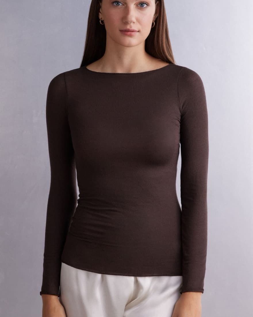 Intimissimi Boat Neck Modal Cashmere Top - Image 2