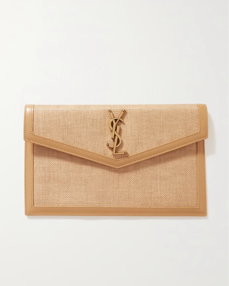 Saint Laurent Uptown Raffia Pouch - Image 1