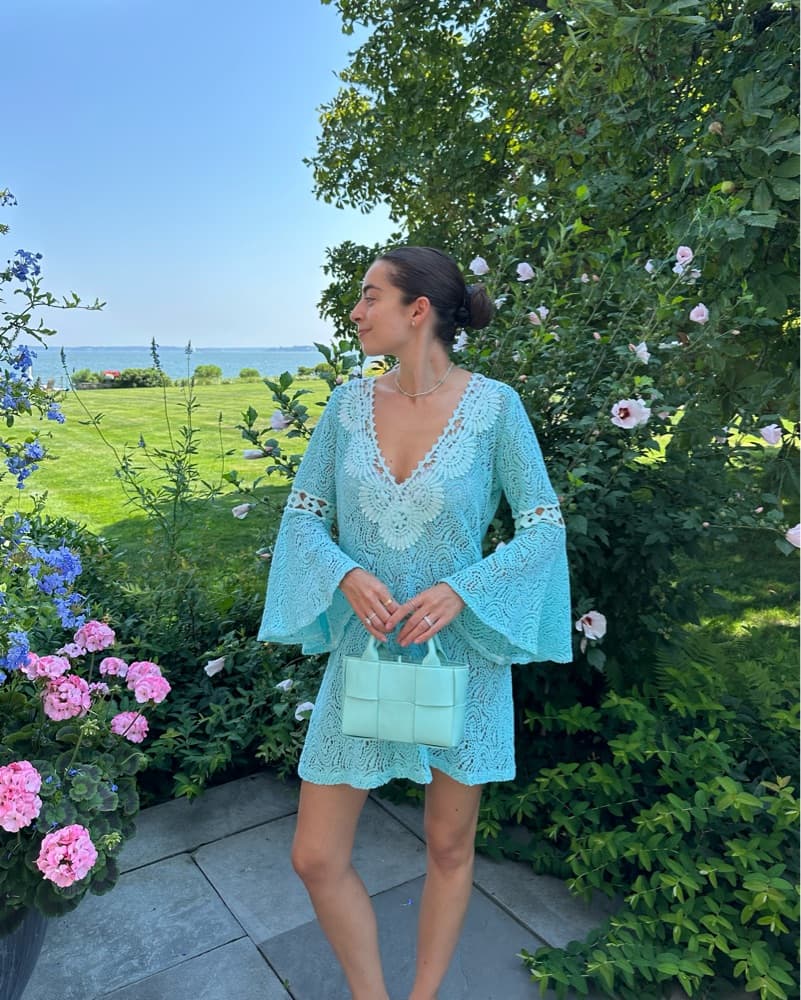 Turquoise Crochet Cover Up - Image 3
