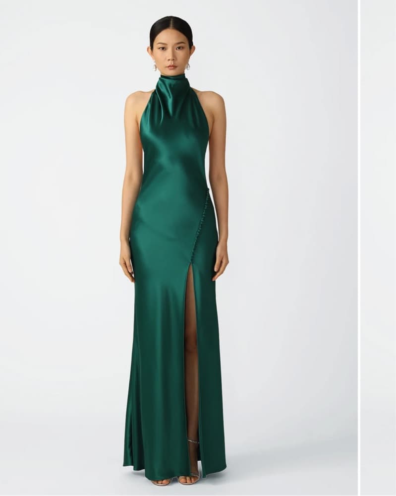 Sau Lee PENELOPE BACKLESS SATIN GOWN - Image 1