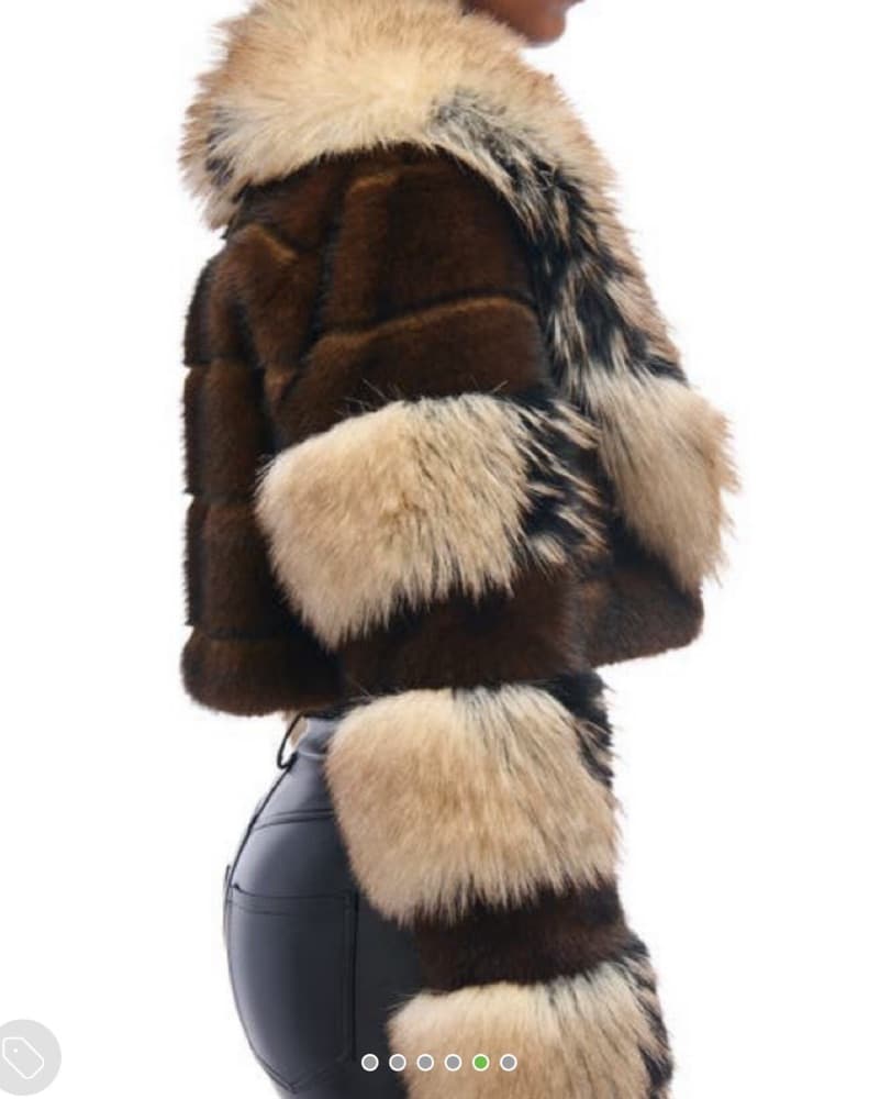 Faux Fur Cropped Statement Coat - Image 4