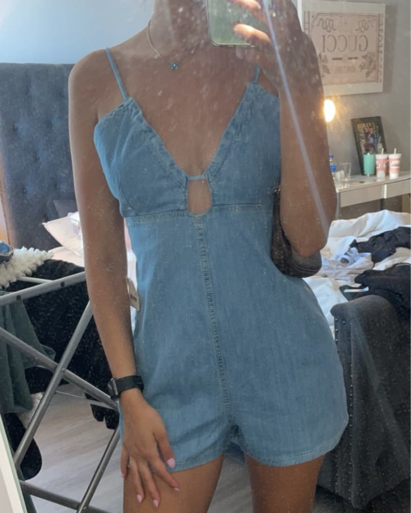 Free People Denim Romper - Image 2