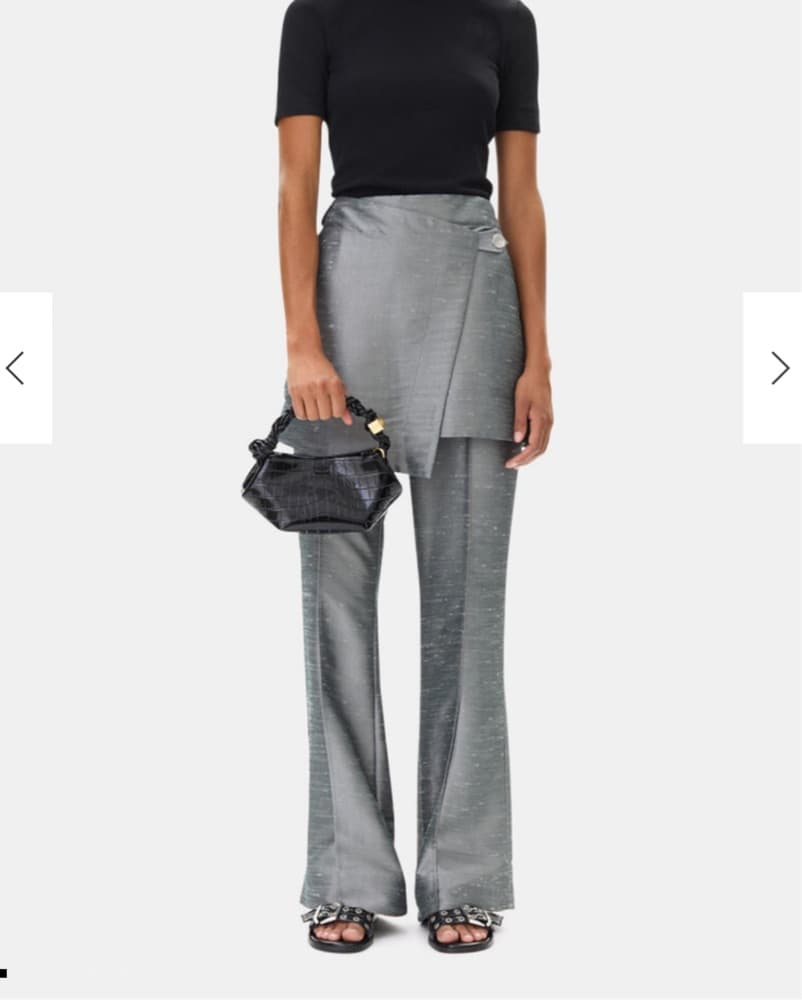 Ganni Grey Suiting Skirt Pants - Image 1