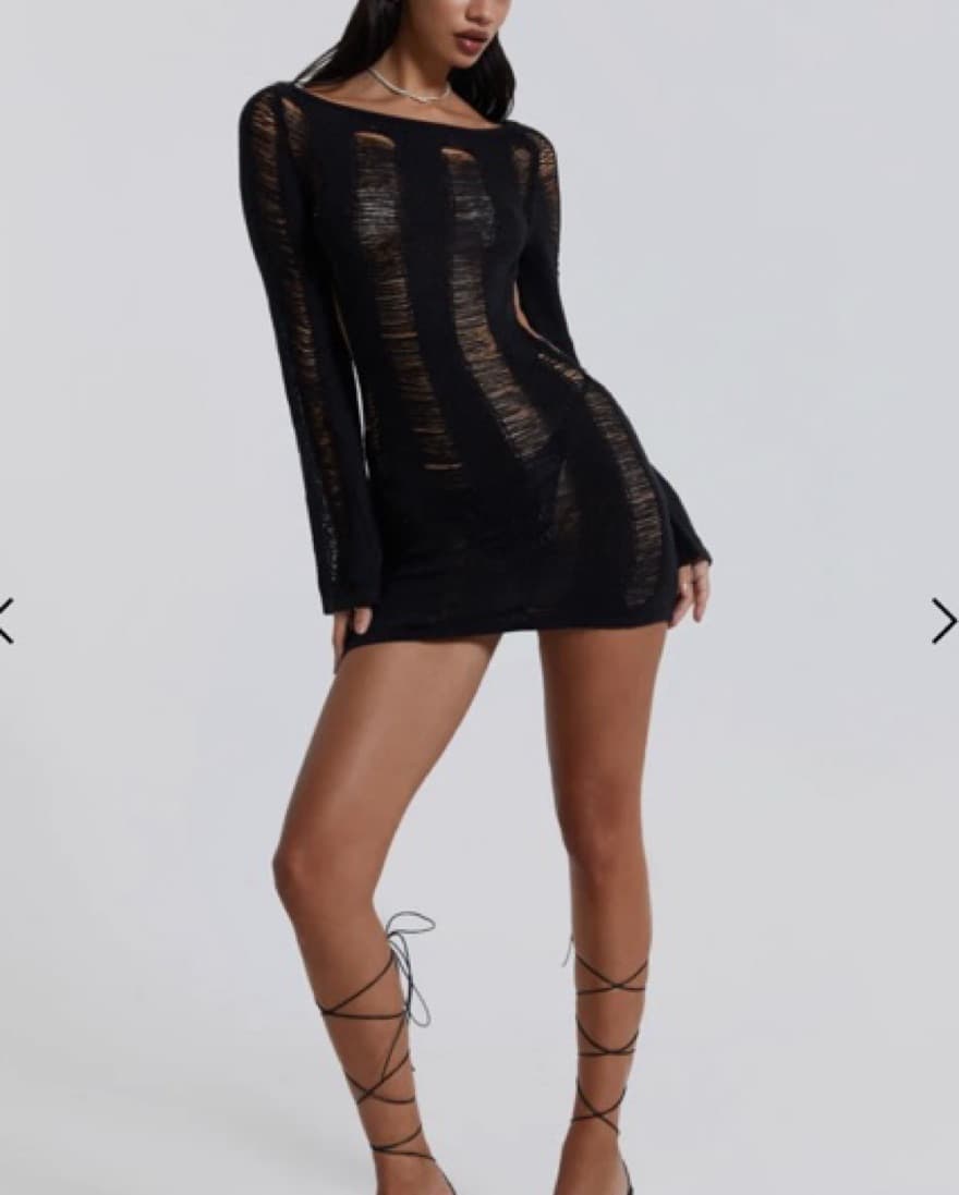 Jaded London Black Umbra Mini Dressa - Image 2