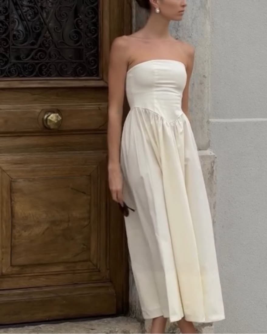 WeWoreWhat Cream Strapless Dress - Image 2