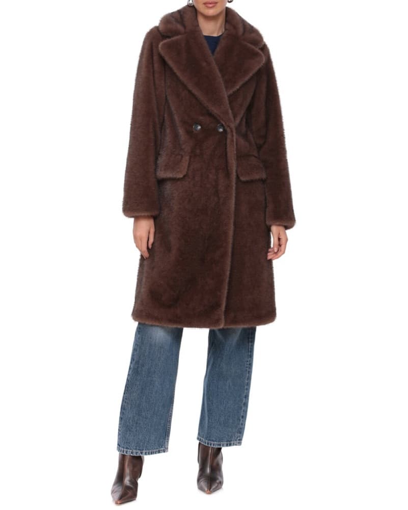 Avec Les Filles Double Breasted Faux Fur - Image 1