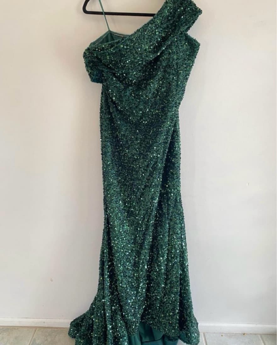 Green Sequin Evening Gown  - Image 2
