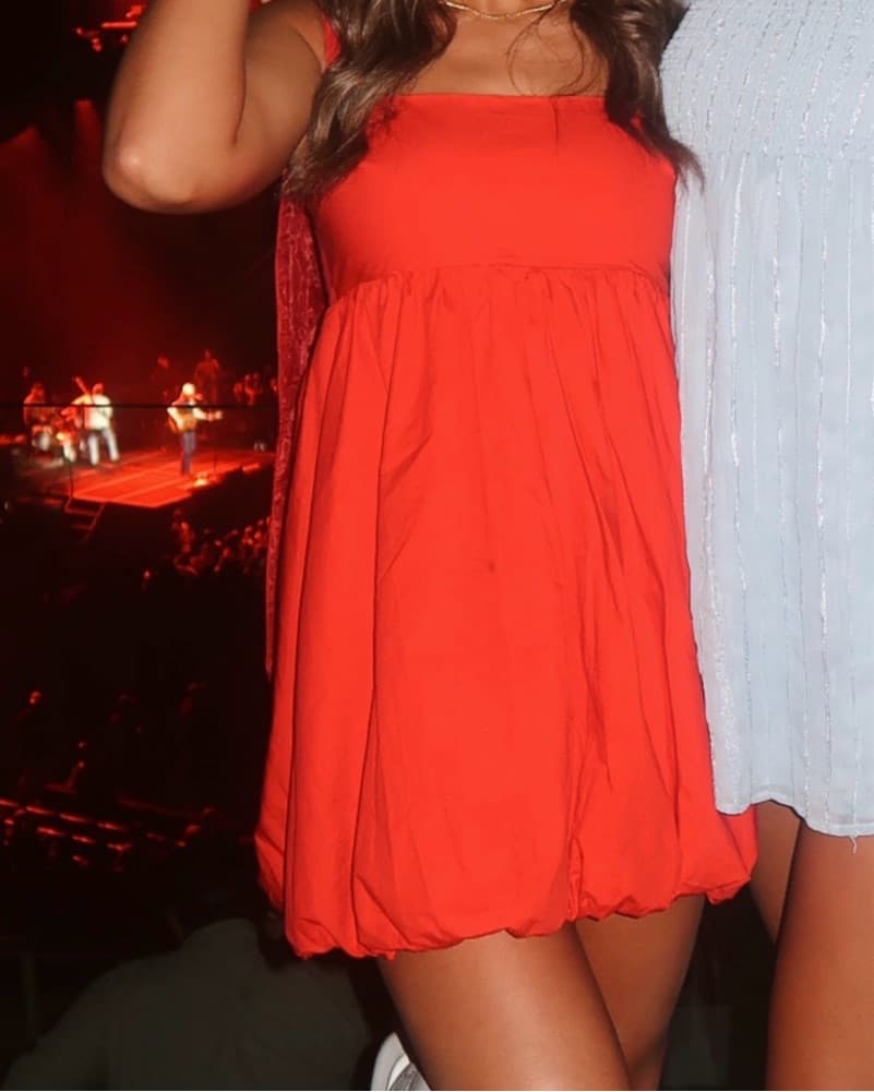 Red Mini Dress With Straps That Tie Bows - Image 1