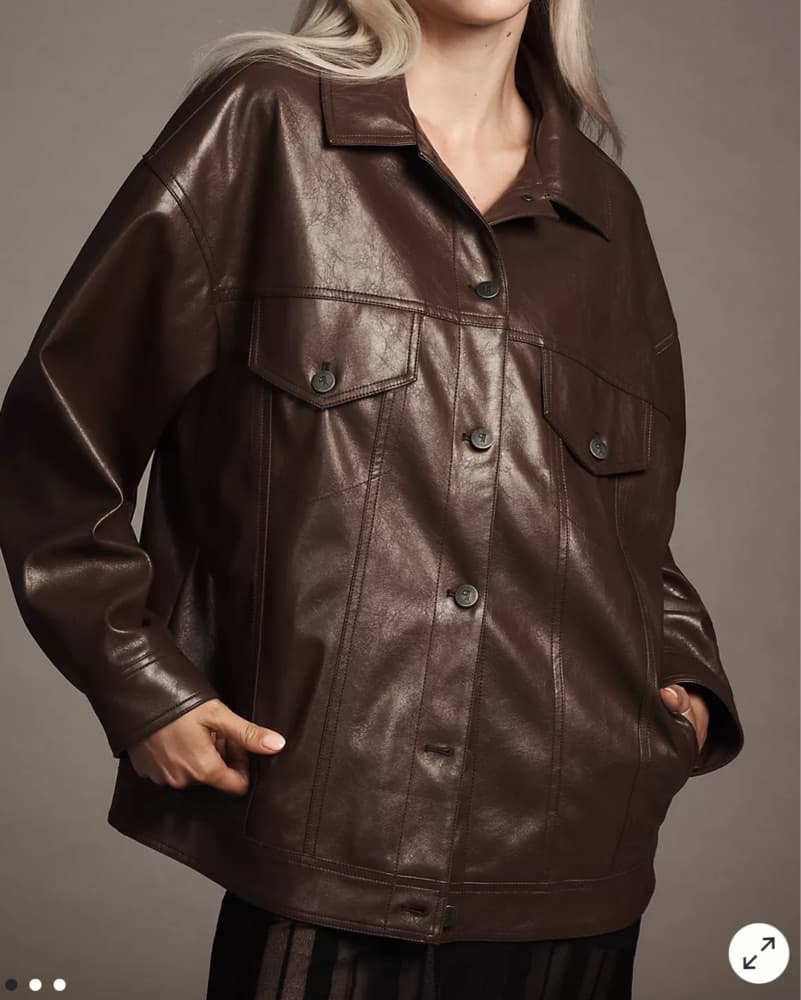 faux leather boyfriend jacket  - Image 1