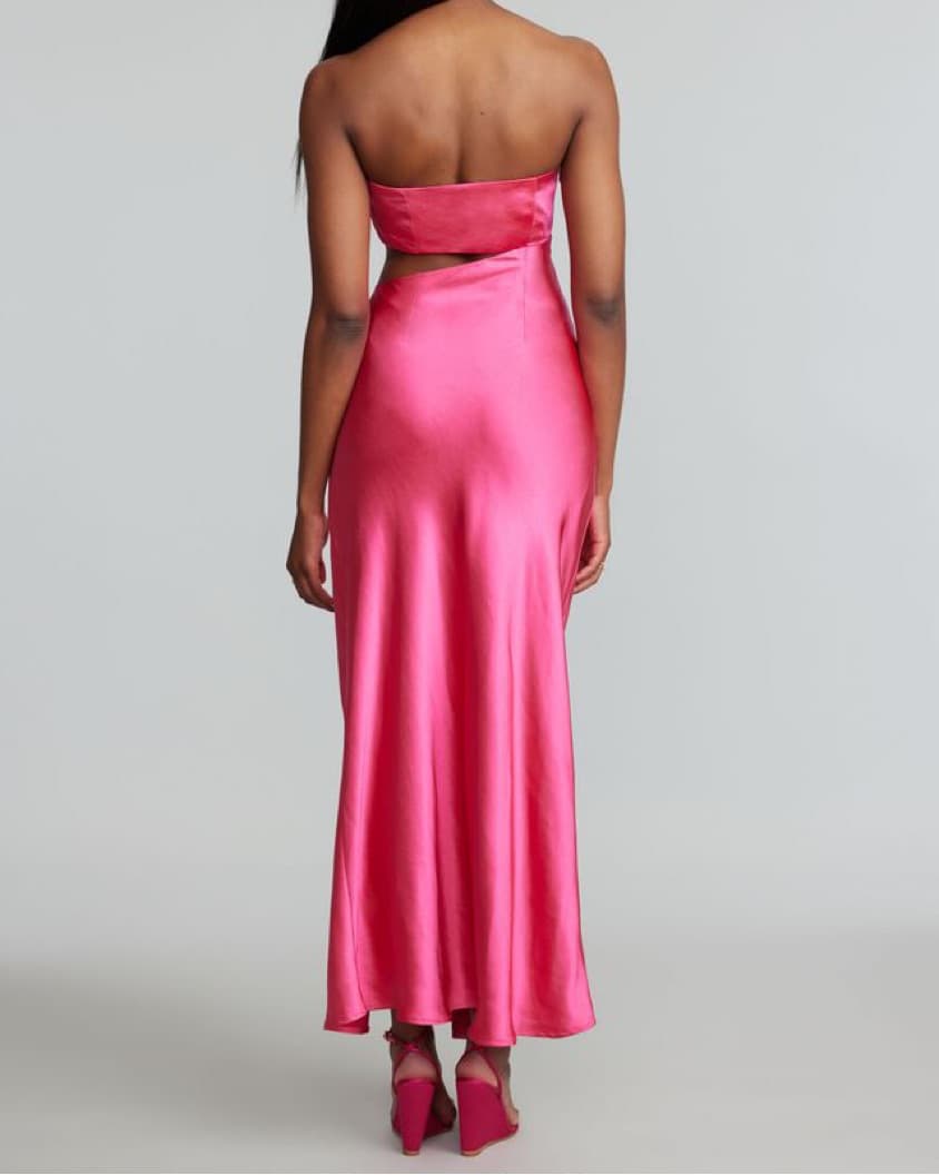 Dynamite Pink Satin Maxi Dress - Image 2