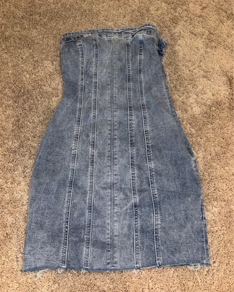 Denim Mini Tube Dress - Cassie Euphoria  - Image 5