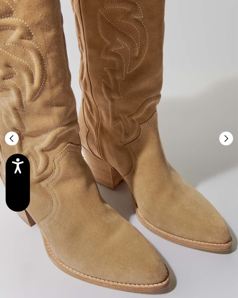 Maje Suede Western Knee-High Boots - Image 3