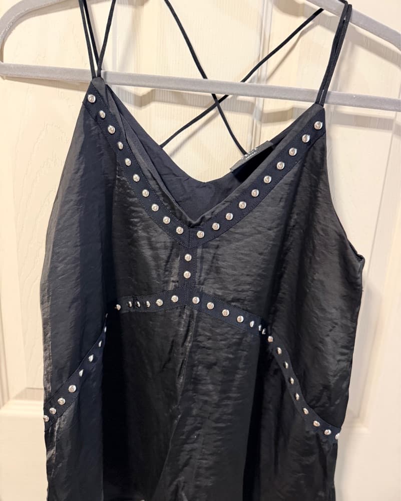 VICI Studded Embelished Tank Top Black - Image 3